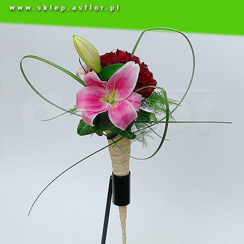 Uchwyt florystyczny do stabilizowania mikrofonów i rożków przy wykonywaniu bukietów ślubnych i kopozycji kwiatowych