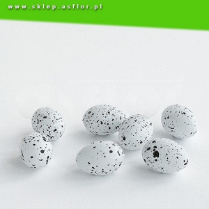 Jajeczka nakrapiane średnie 12 szt białe