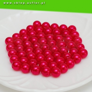 Perełki 10 mm czerwone perłowe