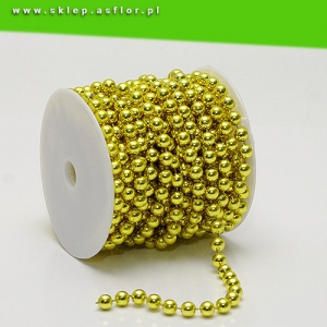 sznur perelek - kolor złoty metalik